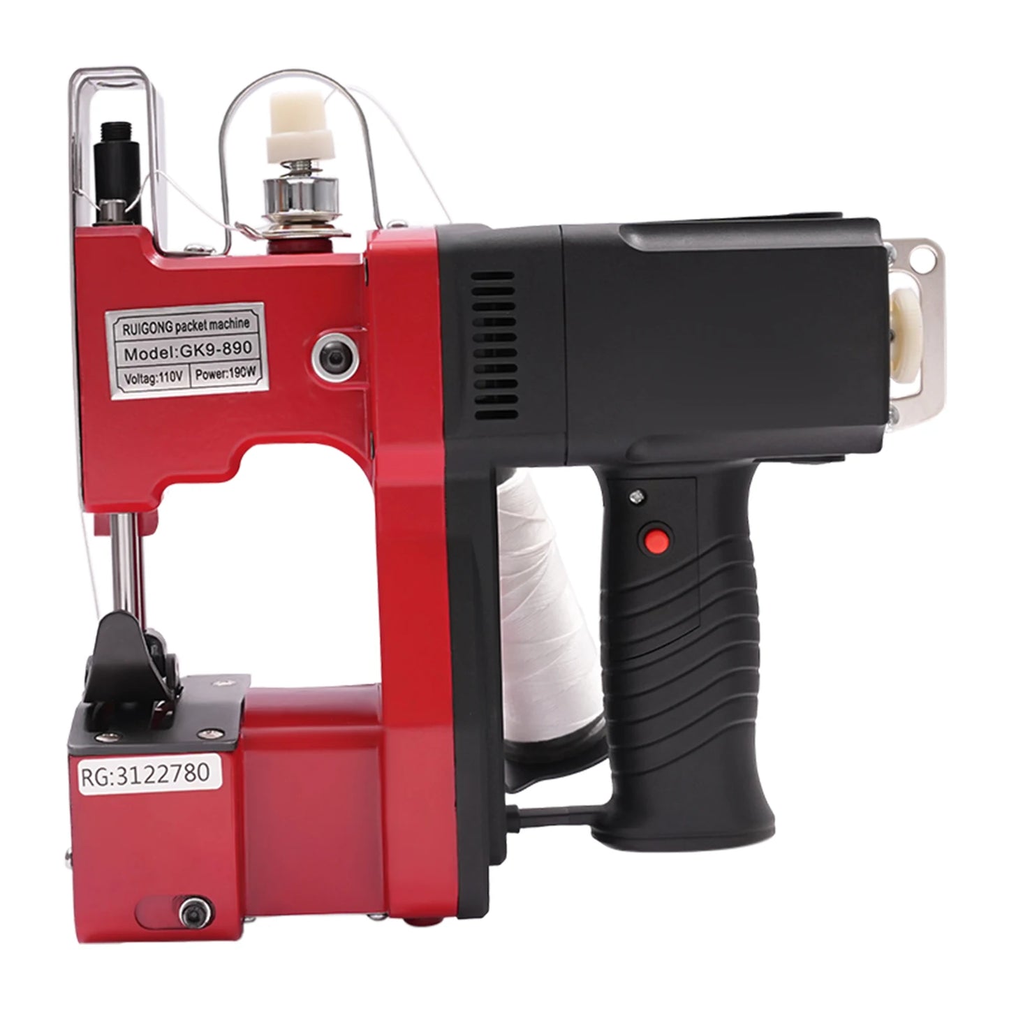 190W Portable Electric Sewing Machine GK9-890 Bag Sewing Machine 1800 rpm Speed Aluminum Alloy Material 110V