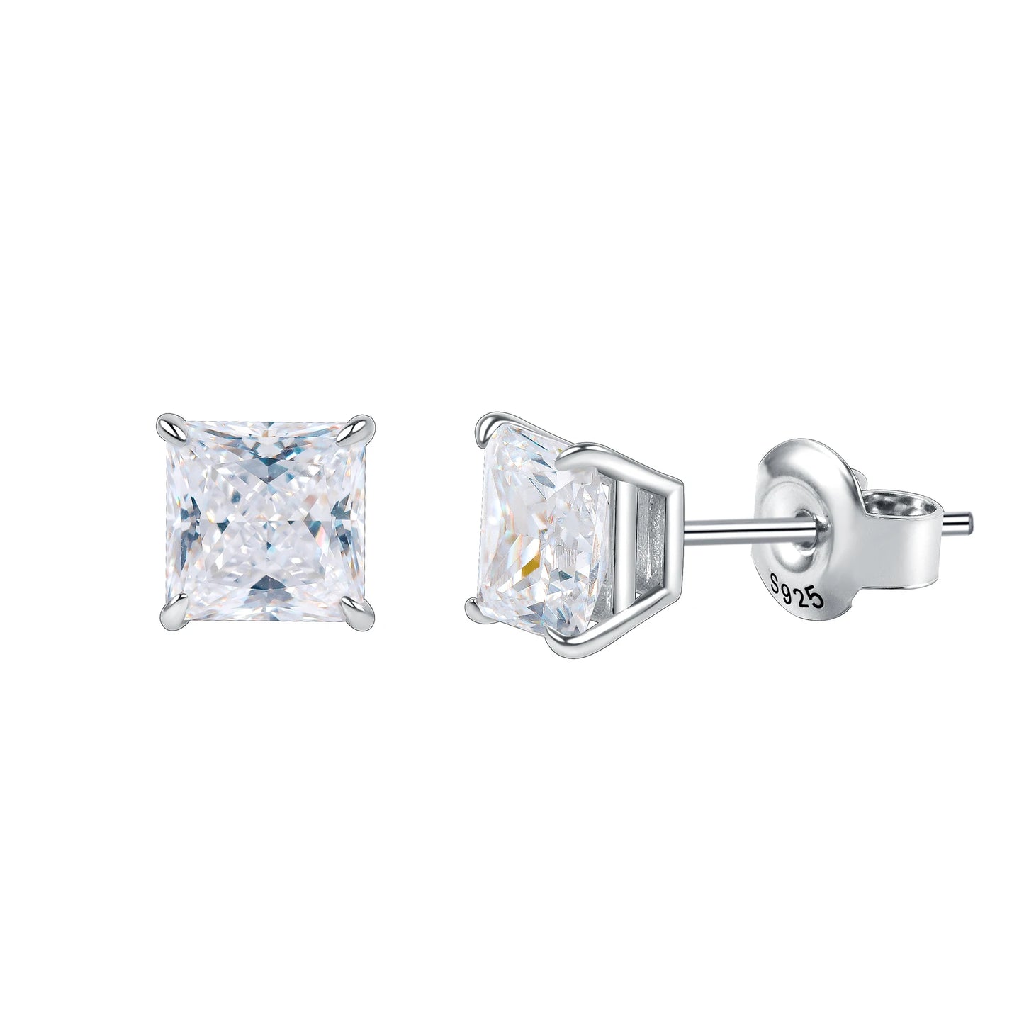 Gems Ballet Moissanite Studs 0.4to3ct D Color 925 Silver