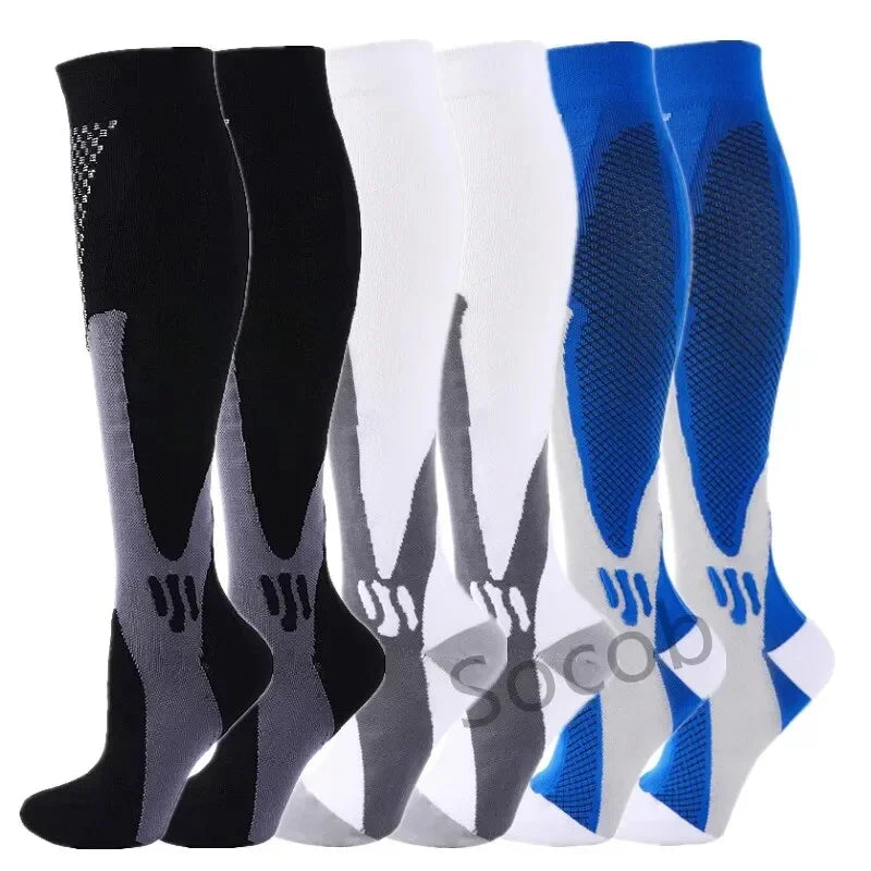 3/6/7Calf Compression Socks Men Medical Varicose Veins Diabetes Edema Sports Socks Running Football Basketball Riding Knee Socks