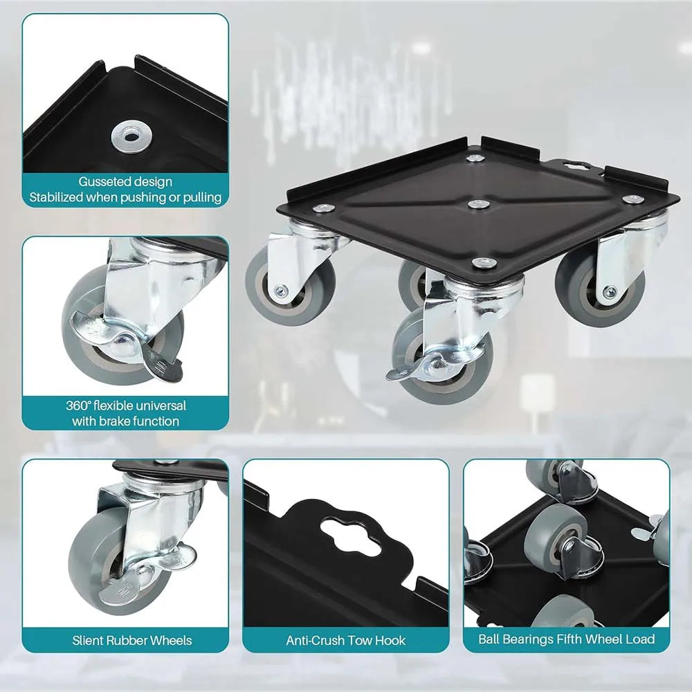 Upgrade Large Furniture Dolly, Furniture Movers With 5 360° Rotation Wheels And Brake, Maximum Load 3306LBS, Furniture Moving To