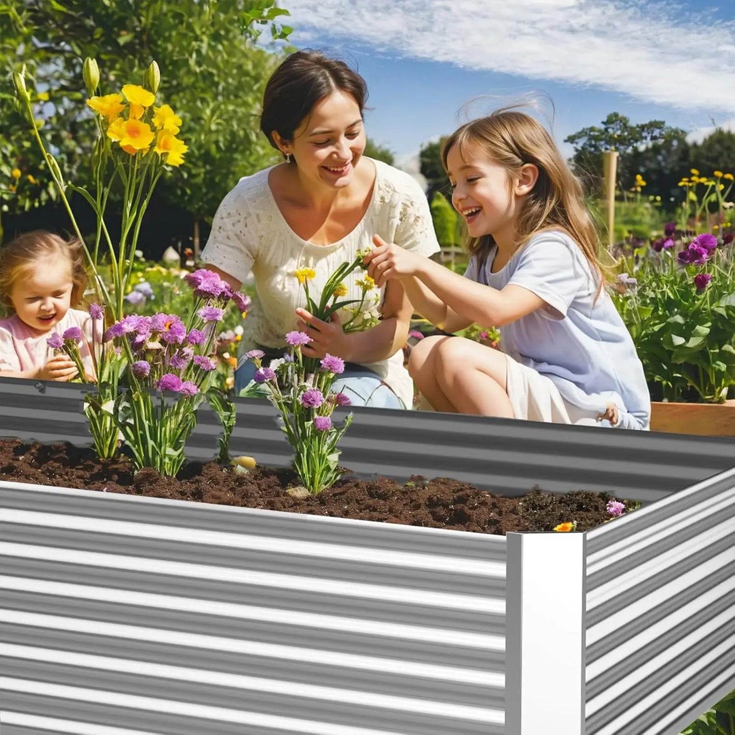 3 Pack 6x3FT Galvanized Raised Garden Bed Outdoor,Metal Garden Bed for Vegetables,Steel Raised Beds for Gardening,Above Ground G