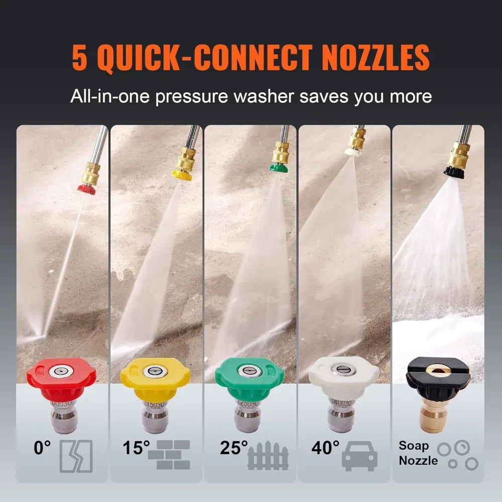 VEVOR 4400 PSI Gas Pressure Washer, 4.0 GPM, Copper Pump, Spray Gun, Extension Wand, 5 Quick-Connect Tips