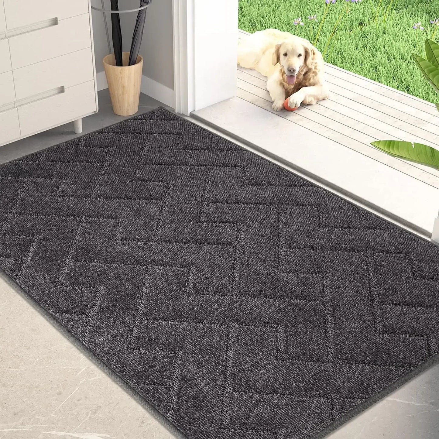 Dirt Trapper Door Mat 34 X 59 Non Slip Machine Washable Entry Rug Shoe Scraper Dog Doormat Super Absorbent Welcome