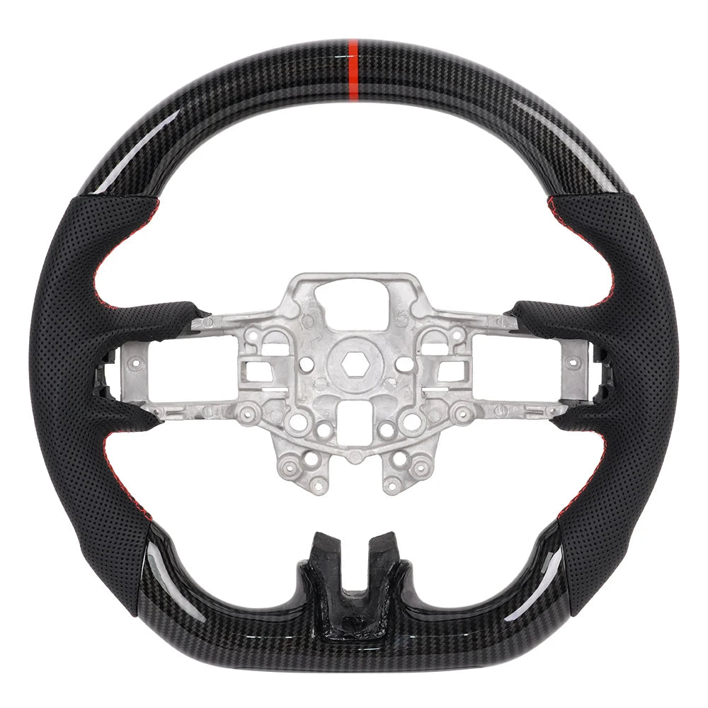 Hydro-Dip Carbon Fiber D-shaped Steering Wheel Preforated Leather Grip for Mustang EcoBoost/GT/Shelby GT350/GT350R 2015-2023