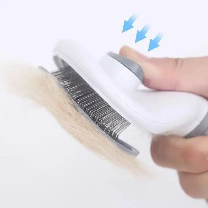 Quick One-Click Pet Hair Comb - Efficient Shedding Tool for Dogs & Cats, Removes Loose Fur, 1pc Cleaning Needle Brush for Groomi