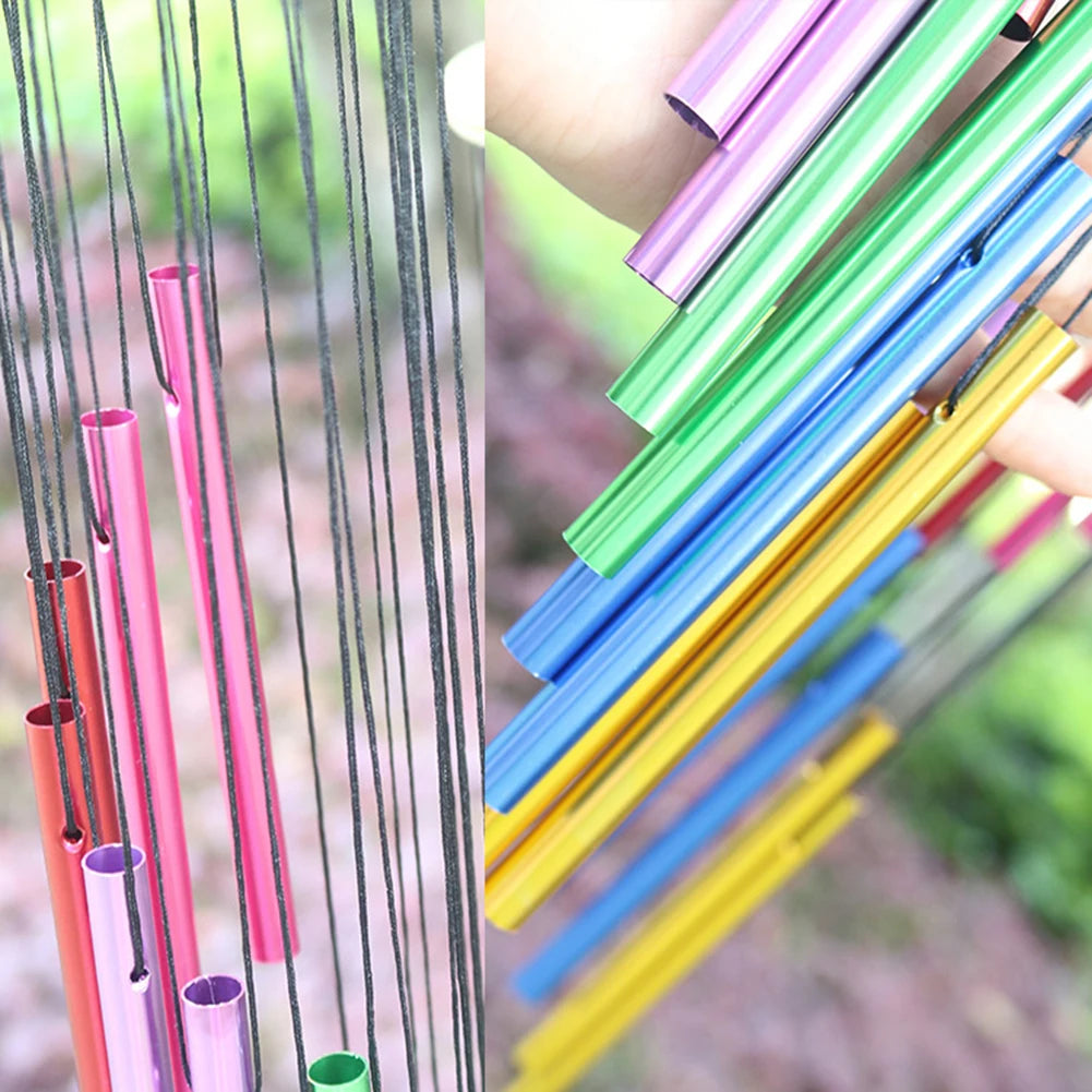 Outdoor Garden Wind Chime 12 Metal Tubes with Hook Wind Chimes Pendant Hanging Metal Pipe Wind Chimes Bells for Garden Home Yard