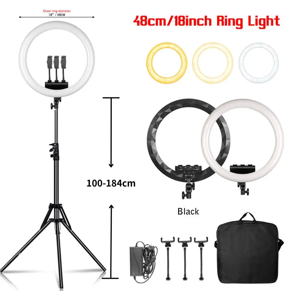 18 Inch LED Ring Light Kit With Stand For YouTube Makeup