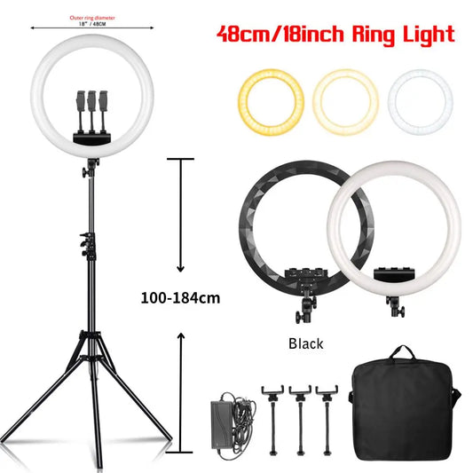 18 Inch LED Ring Light Kit With Stand For YouTube Makeup