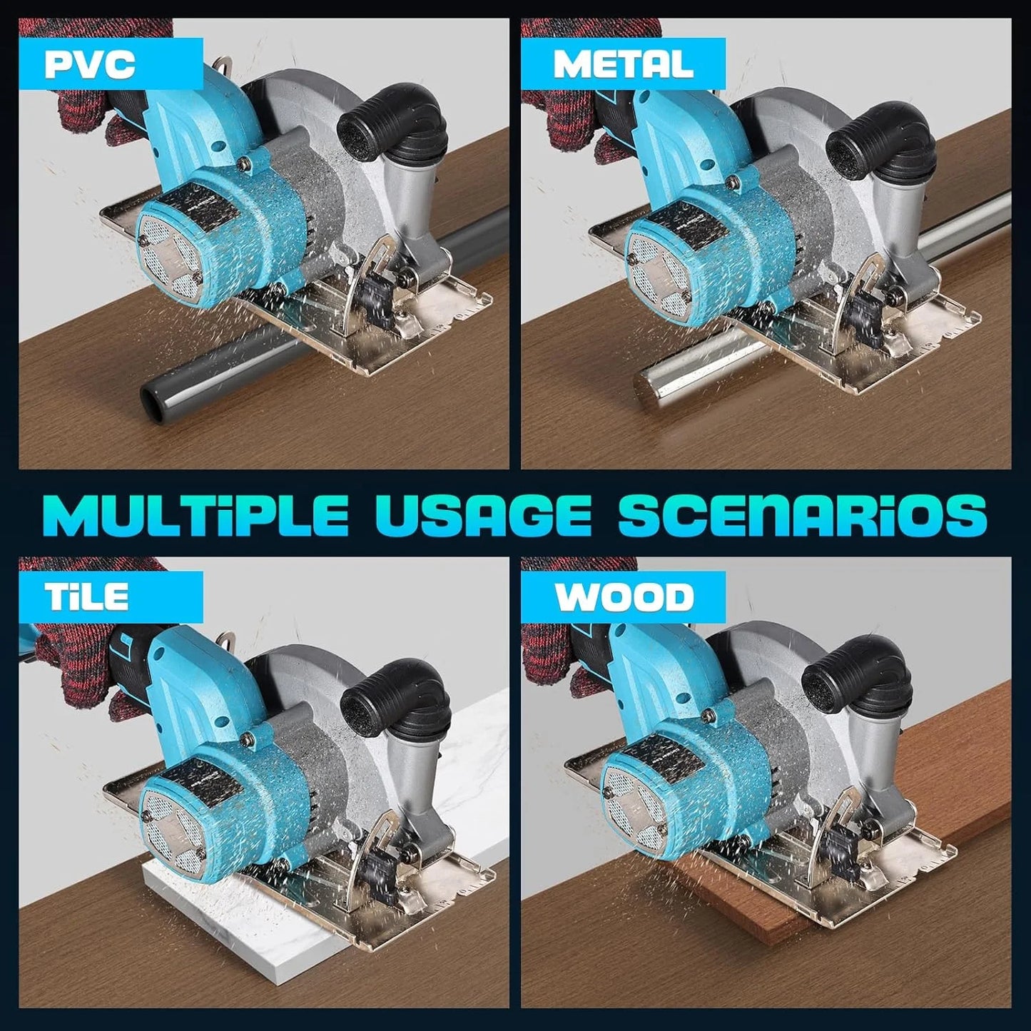 1100W 125mm Brushless Mini Electric Circular Saw Cordless Adjustbale Angle Woodworking Power Garden Tool For Makita 18vbattey