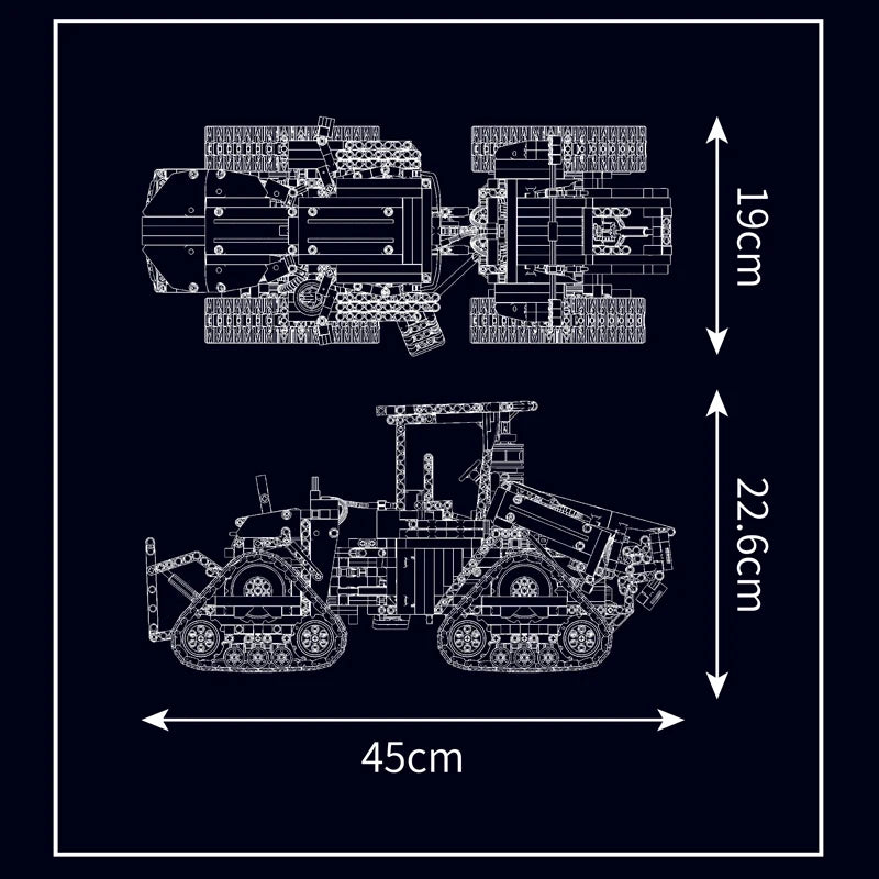 Mould King 18020 Technical Car Toys The APP RC MOC-35270 Pneumatic Crawler Tractor Building Block Brick Kids Christmas Gift
