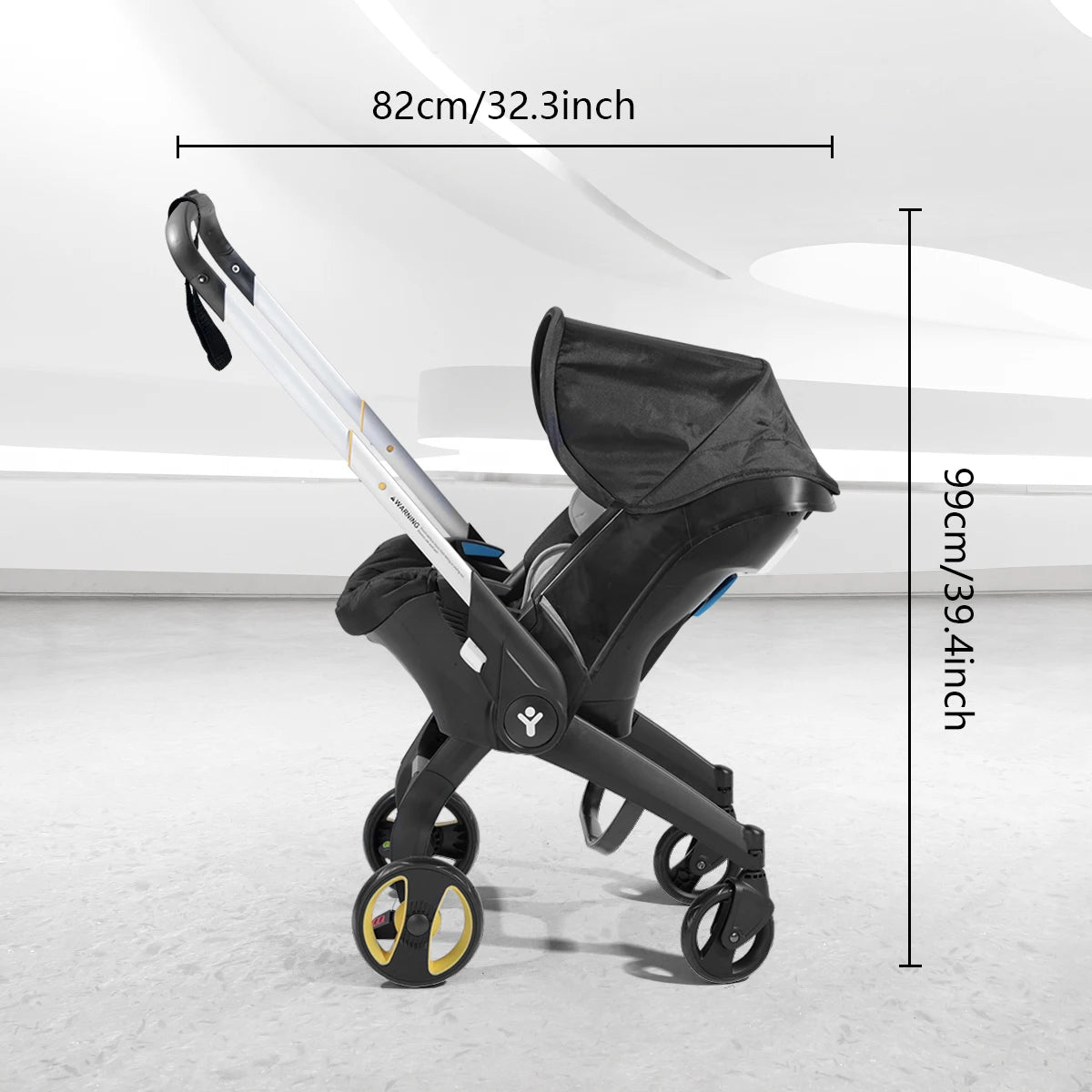 Foldable baby stroller, metal frame, adjustable handle direction, with sunshade, very suitable for outdoor shopping