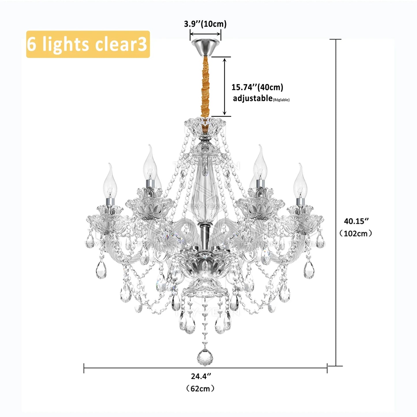 Ridgeyard 4-18 Arms K9 Crystal Chandelier Modern Luxury Boutique Country Style For Hallway Living/Dining Room Bedroom Home Light