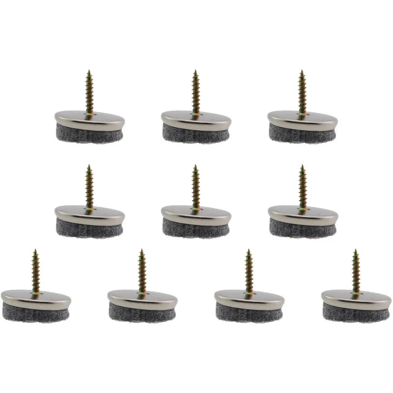 12PCS Felt Floor Screw Pads Furniture Sound Deadening 28mm in Foot Wooden Tables Chairs Sofas
