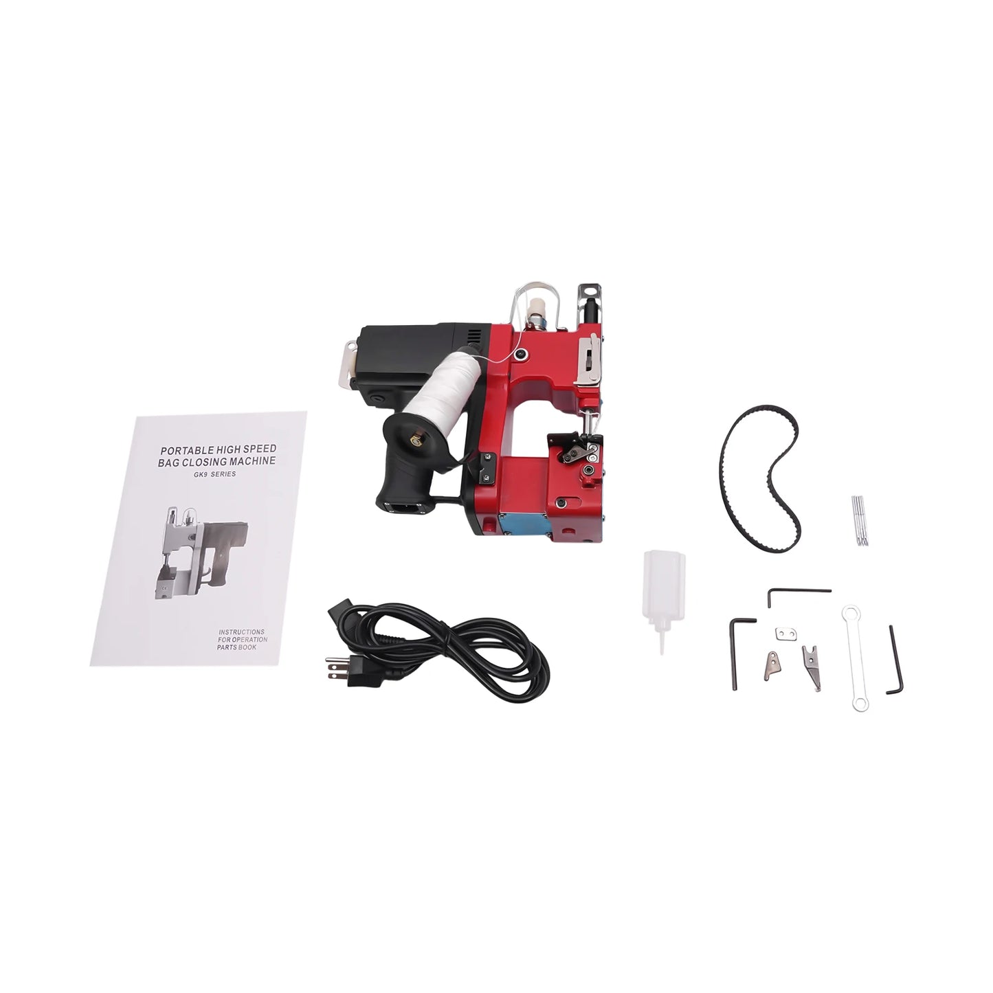 190W Portable Electric Sewing Machine GK9-890 Bag Sewing Machine 1800 rpm Speed Aluminum Alloy Material 110V