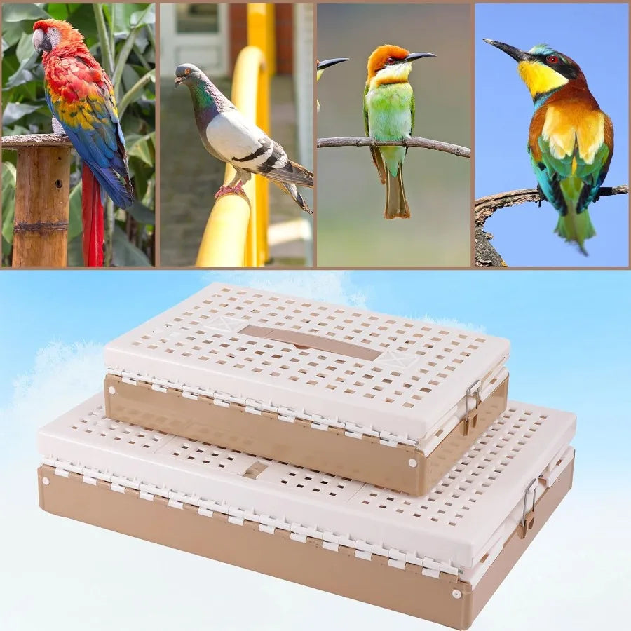 Plastic Foldable Pigeon Cage with Handle Portable Bird Travel Carrier Cage Pigeon Cage Pairing Cage Pigeon Nest Box Easy to Cle