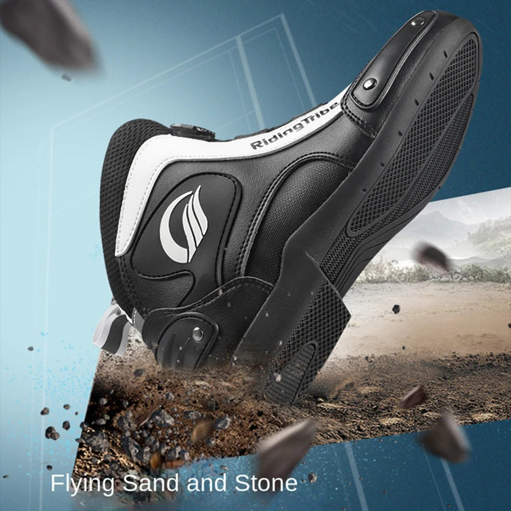 Motorcycle Riding Shoes With Lock Motorcycle Boots Mountain Bike Racing Anti-fall Summer Waterproof Breathable Casual Boots