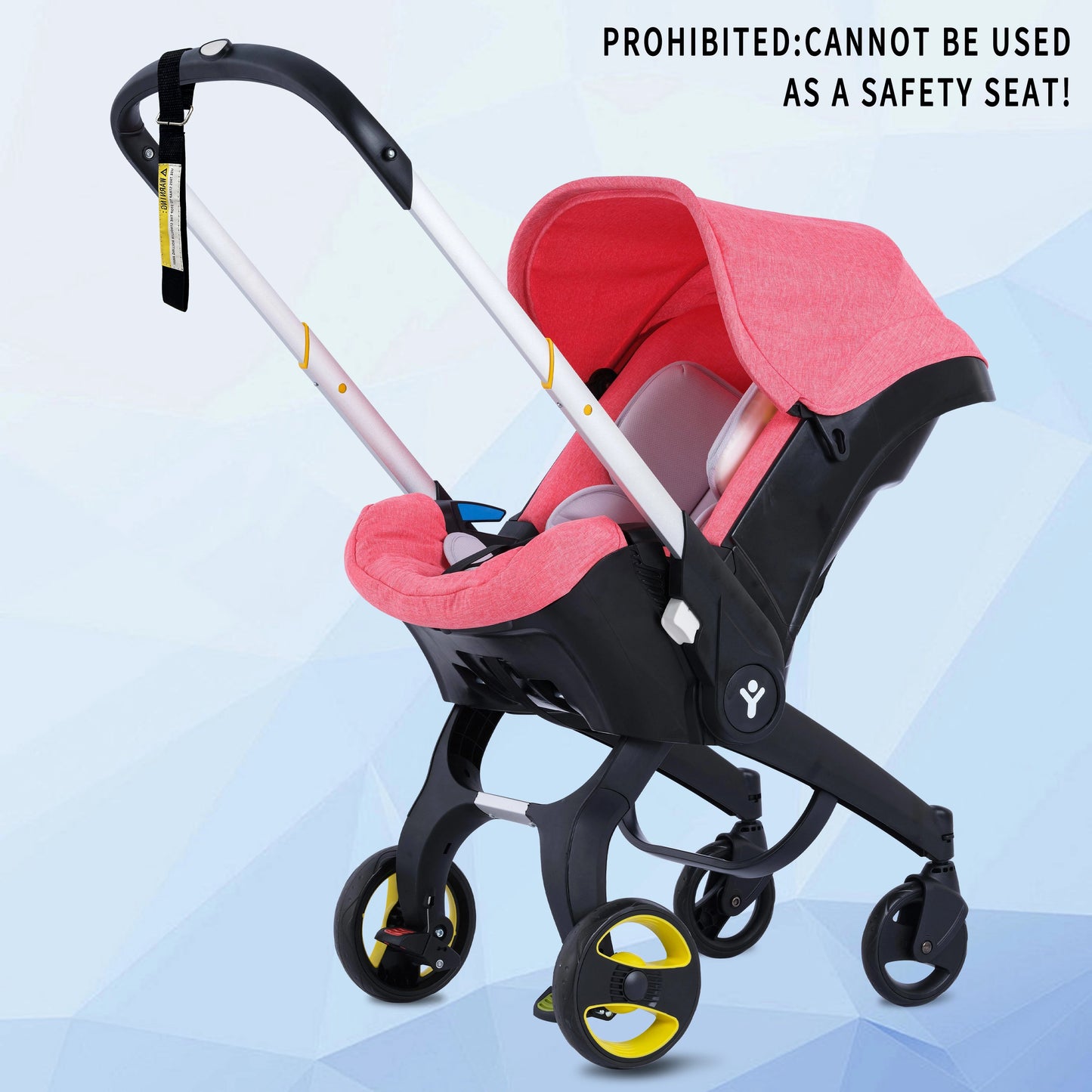 Foldable baby stroller, metal frame, adjustable handle direction, with sunshade, very suitable for outdoor shopping