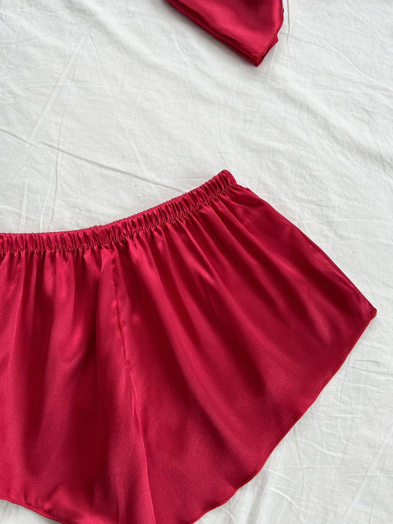 New solid color Sleepwear set sexy and comfortable halter shorts 6 piece women's pajama set