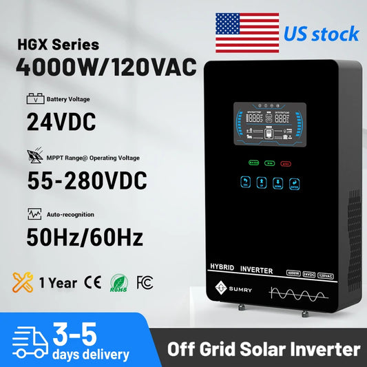 Sumry 4KW Hybrid Off Grid Solar Pure Sine Wave Inverter 24V