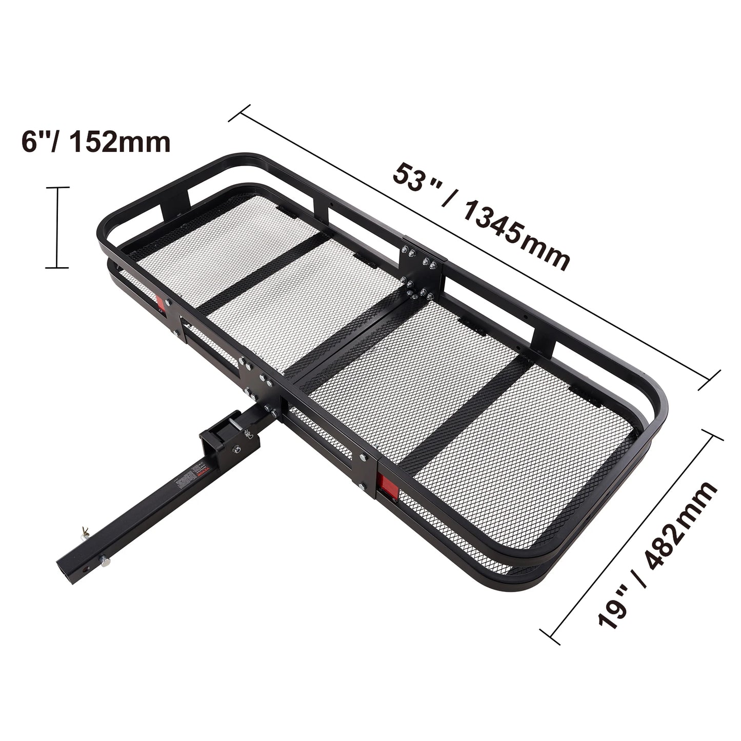 SucceBuy 47/53/60 in Hitch Cargo Carrier 400/500lb Capacity Trailer Hitch Mount Aluminum Cargo Basket for Truck Pickup Camping