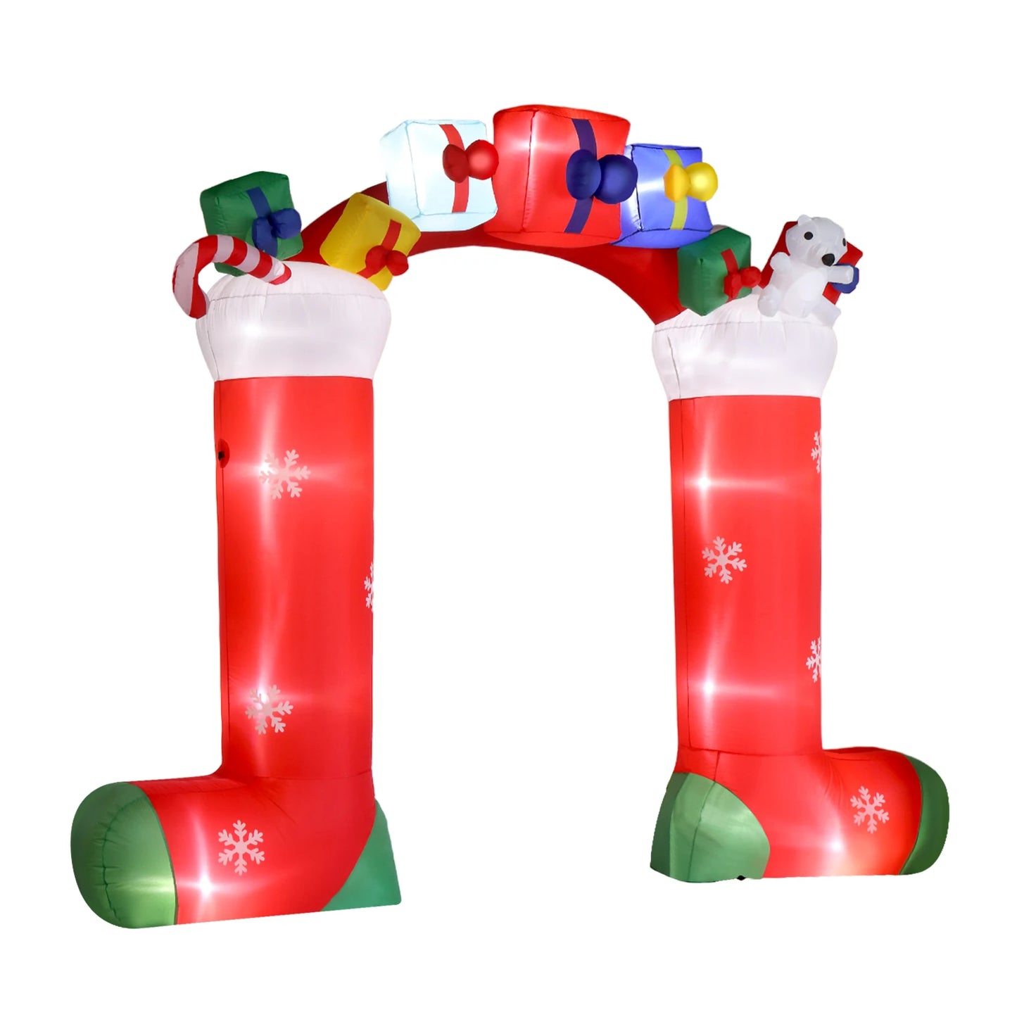 9ft Christmas Socks Arch 11 LED Lights Christmas Festive Arch Decoration 24.00W Festive Atmosphere Inflatable Air Model