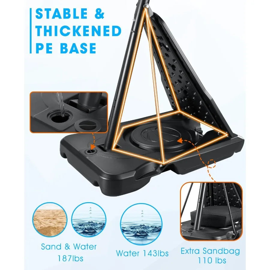 Portable Basketball Hoop Outdoor 6.9FT 10FT Adjustable Basketball Hoop for and Adults in Outdoor Indoor with Sturdy PE Base and