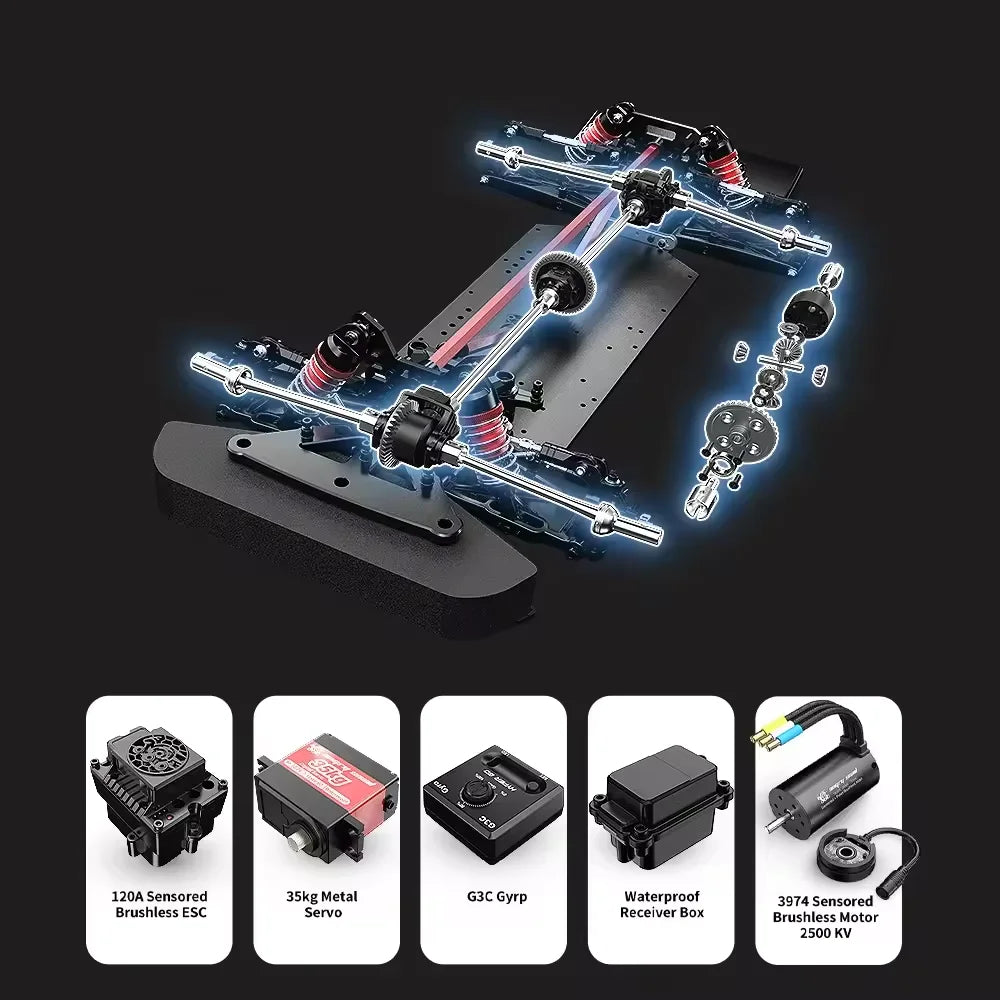 MJX 7303 C3 WRC 1/7 RC Car Brushless Drift Remote Control 60km/h Four-Wheel Drive High-Speed Rally Car Professional Toy Vehicle