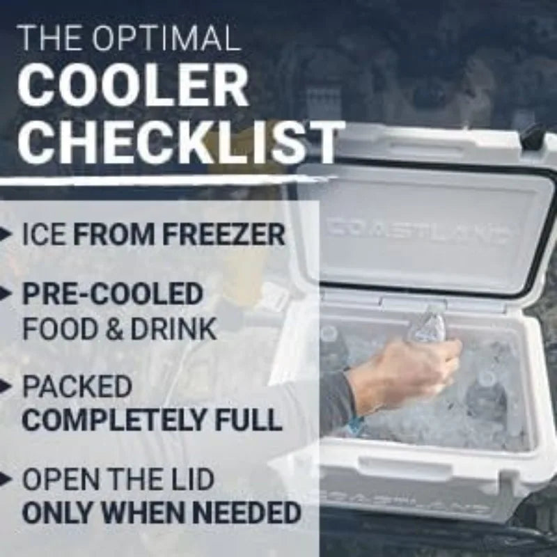 Coastland Bay Series Cooler Premium Everyday Use Insulated Rotomolded Cooler, Small Ice Chest for Tight Spaces, Soccer Games