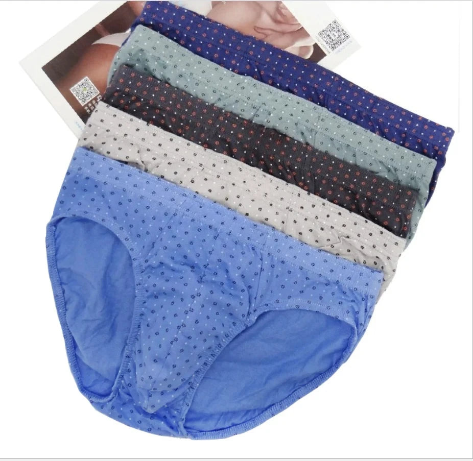100% Cotton Briefs Mens Comfortable Underpants Man Underwear M/L/XL/2XL/3XL/4XL/5XL 5pcs/Lot Free & Drop Shipping