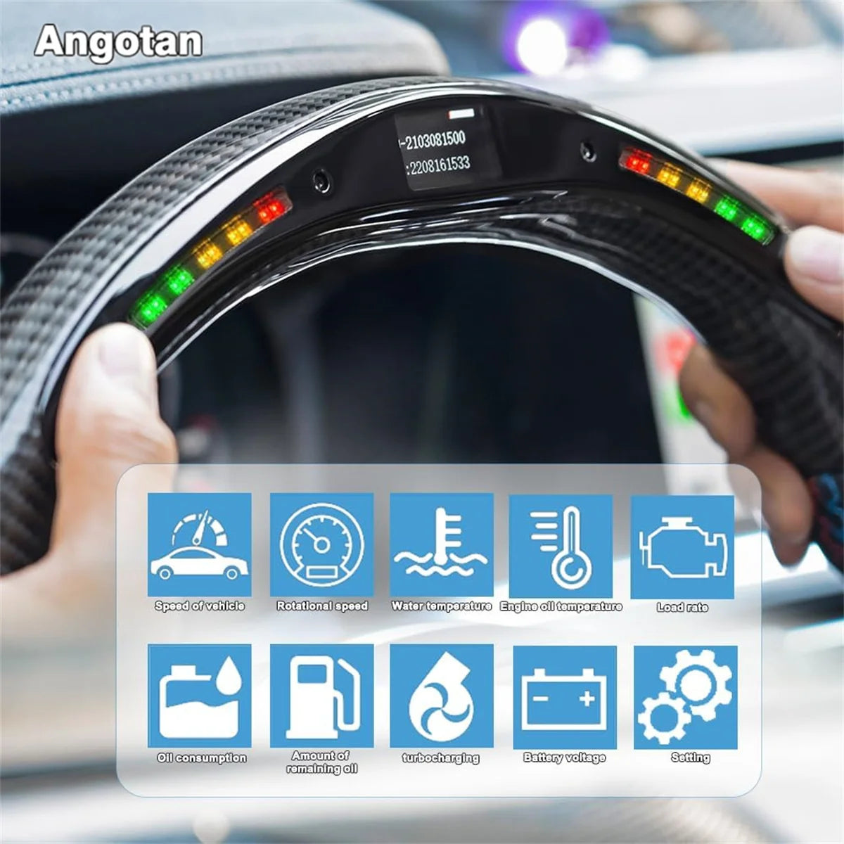 ✔Prepreg Dry Carbon Fiber D-Type Steering Wheel for Dodge Charger Challenger Durango SRT 2015-2023 With LED Shift Indicator