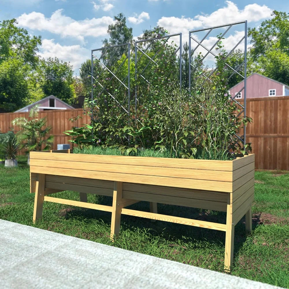 VEIKOU Raised Garden Bed 6 x 3 x 2FT, Raised Garden Beds Outdoor with 6 Legs, Detachable Liner, Garden Bed for Backyard, Patio,
