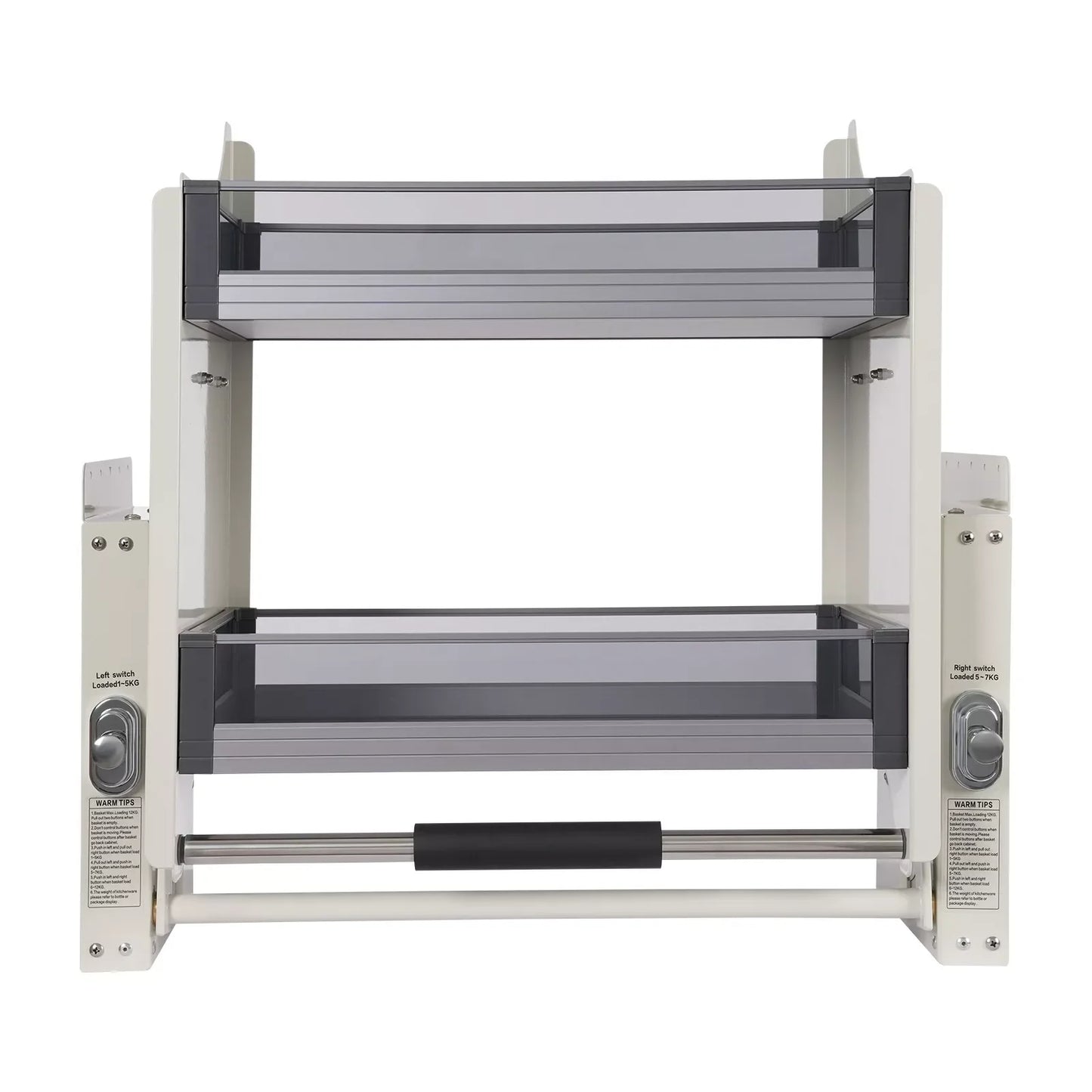 2-Tiers Kitchen Pull Down Shelf Upper Cabinet Kitchenware Storage Countertop Organizer Rack Aluminum Alloy