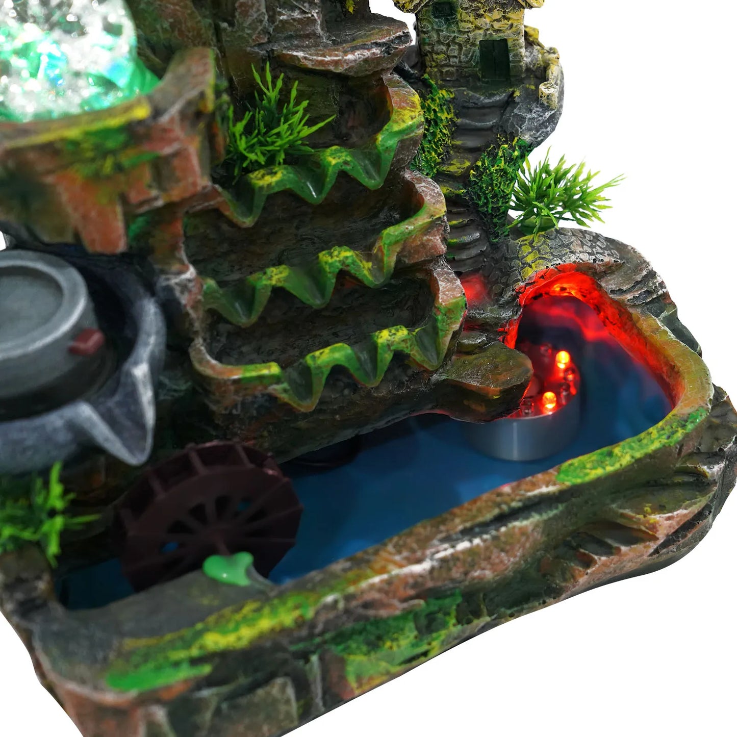 Rockery Water Fountain with Atomizer, Rotating Ice Crack Ball, Relaxing Effect, Ideal Gift for Home Decor and Well-being