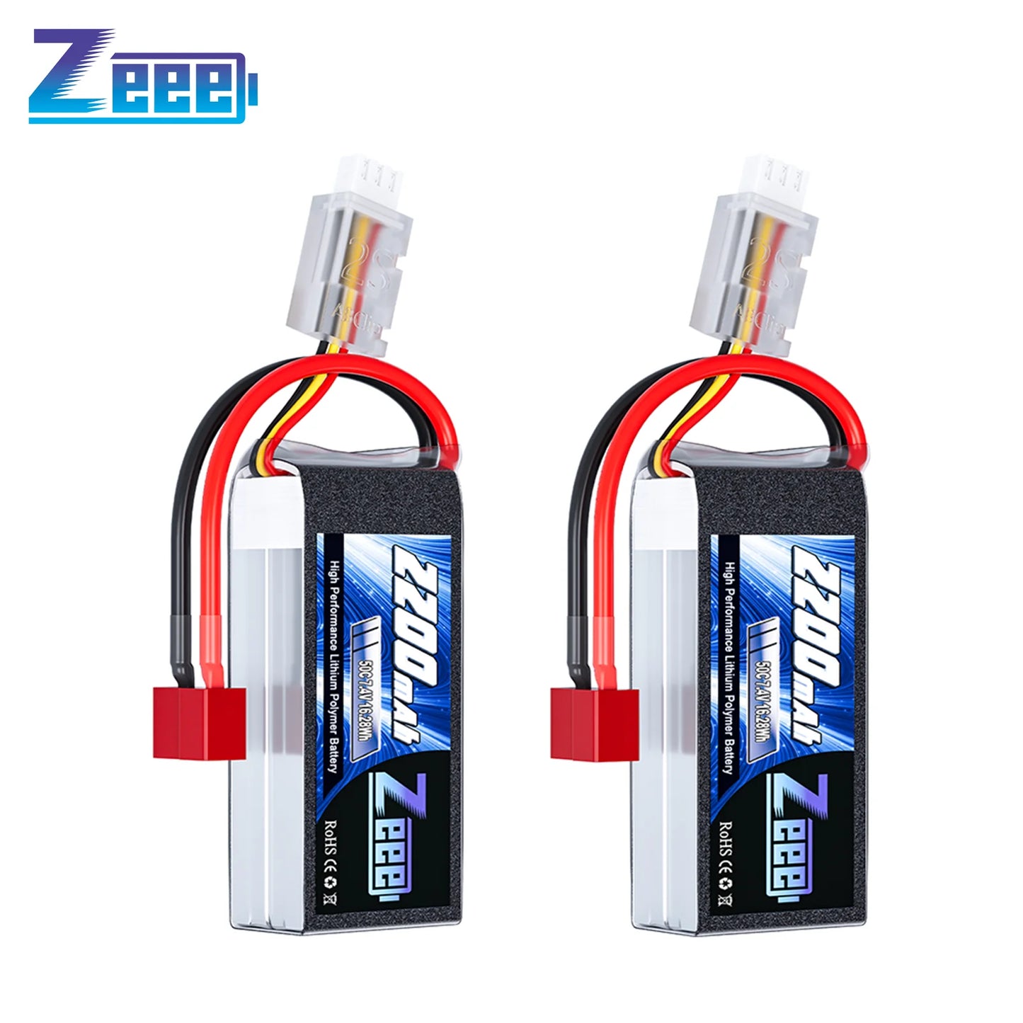 Zeee 2S 2200mAh RC Lipo Battery 7.4V 50C Softcase XT60 Plug