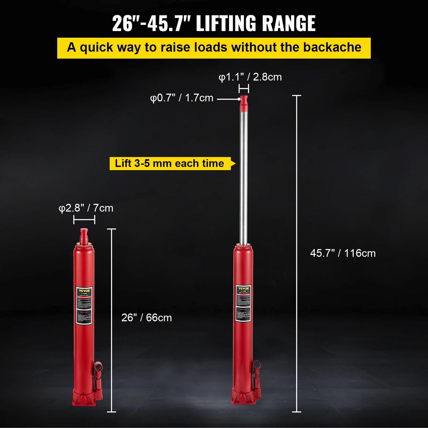 SucceBuy Hydraulic Jack 3/4/8/12 Ton Car Hydraulic Long Ram Jack Manual Engine Lift Hoist Cherry Picker Mechanical Workshop Tool