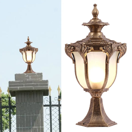 Bymaocar Outdoor column Exterior Retro Post Lamp LED Pillar Post Light Garden Yard Lantern Decor IP33 waterproof With Solid base