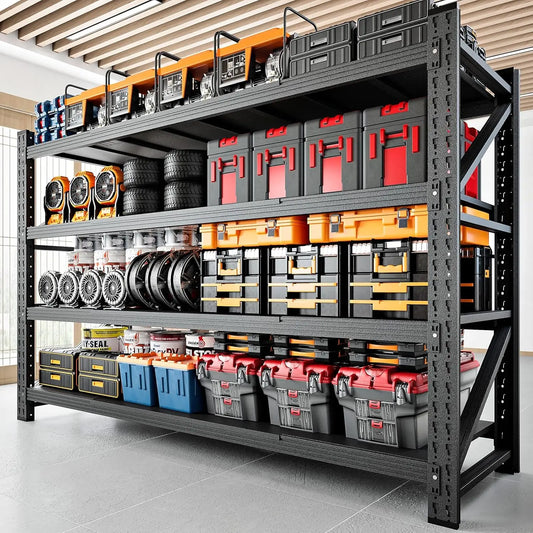 5000LBS Storage Shelves,71" W Garage Shelving Heavy Duty Metal Adjustable Garage Shelves, Shelving Units Industrial Shelving