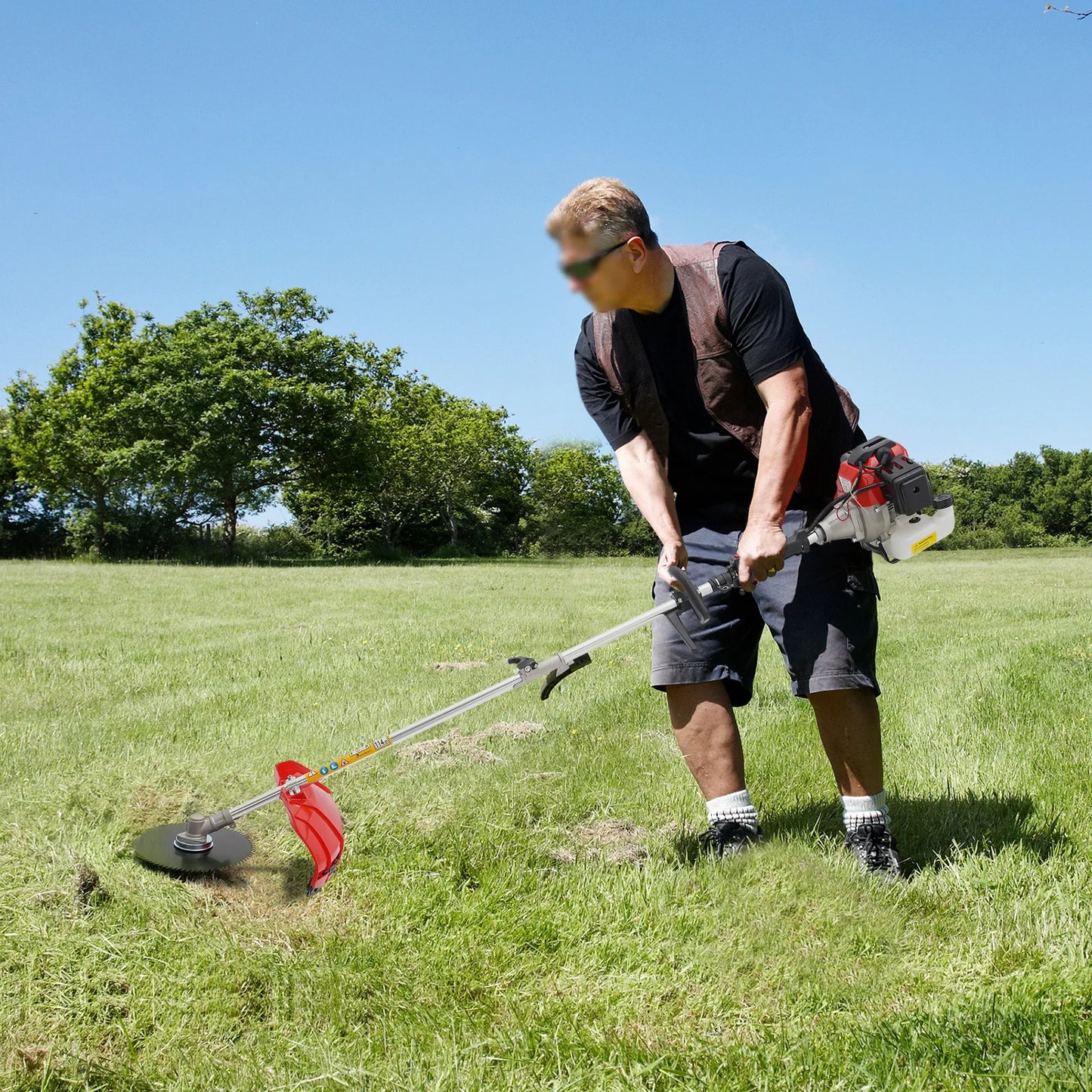 52cc Hedge Strimmer Gasoline 2Stroke Brush Cutter Grass Wacker Weed Eater Lawn Mower Yard Pruner 10 In 1
