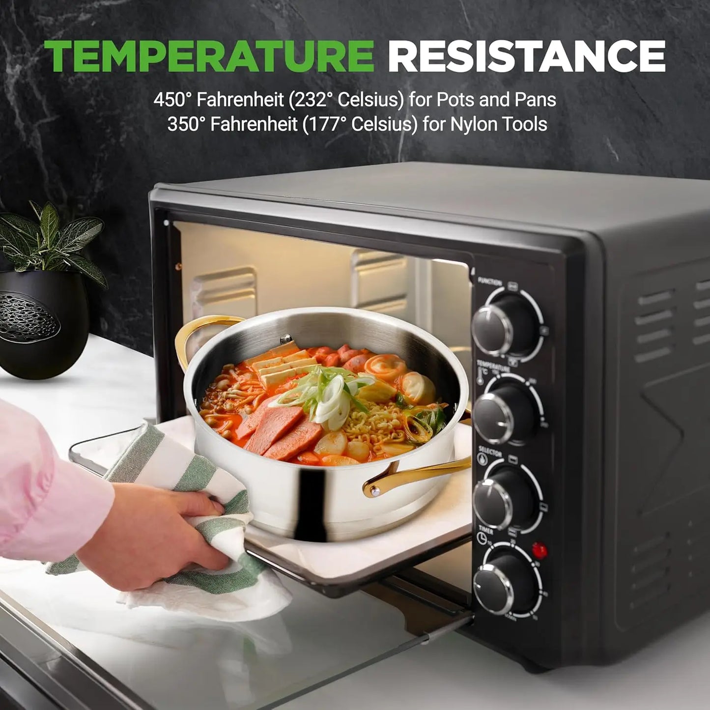 Premium Stainless Steel 16 Piece Cookware Set Tri Ply