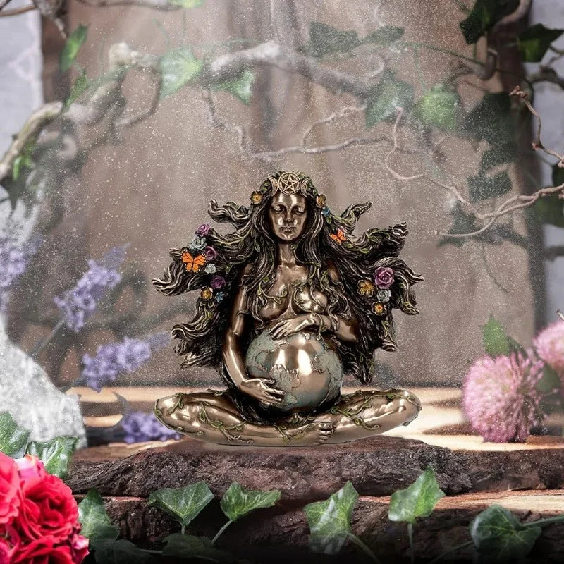 Earth Mother Gaia Statue Resin Handicraft Decoration, Home Bedroom Bedside Living Room Coffee Table Entrance Bookcase Decoration