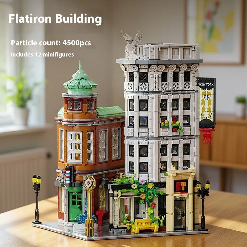 4500PCS MOC New York Flatiron Building House Modular Building Blocks Set City Skyscraper Architecture Model 12 Figure Kids Toys
