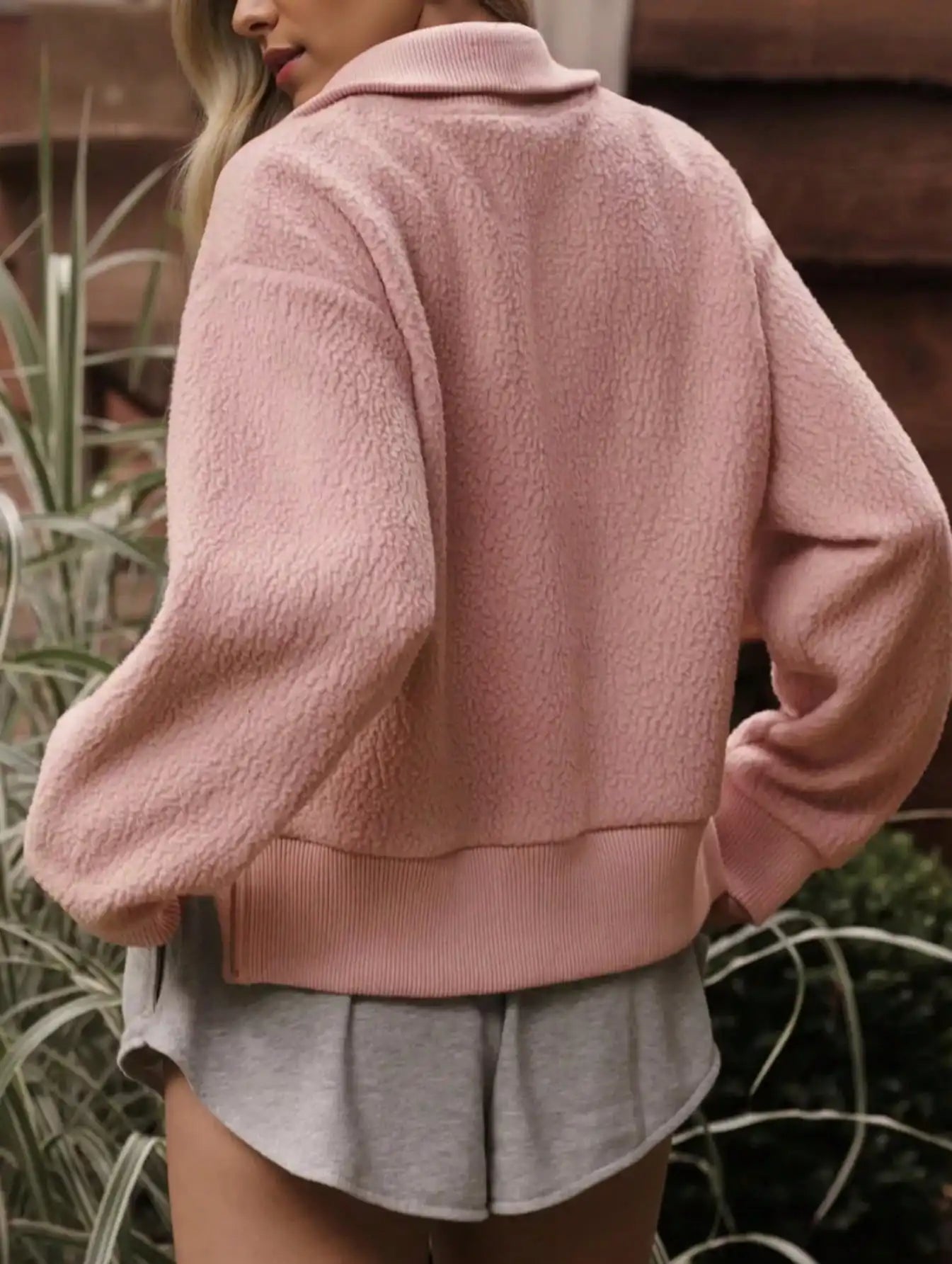 Fisoew Half Zip Fleece Sweater | Retro Pullover Top With Mock Neck, Mallard Fit Style Fleece Top, Casual Warm Cozy Loungewear