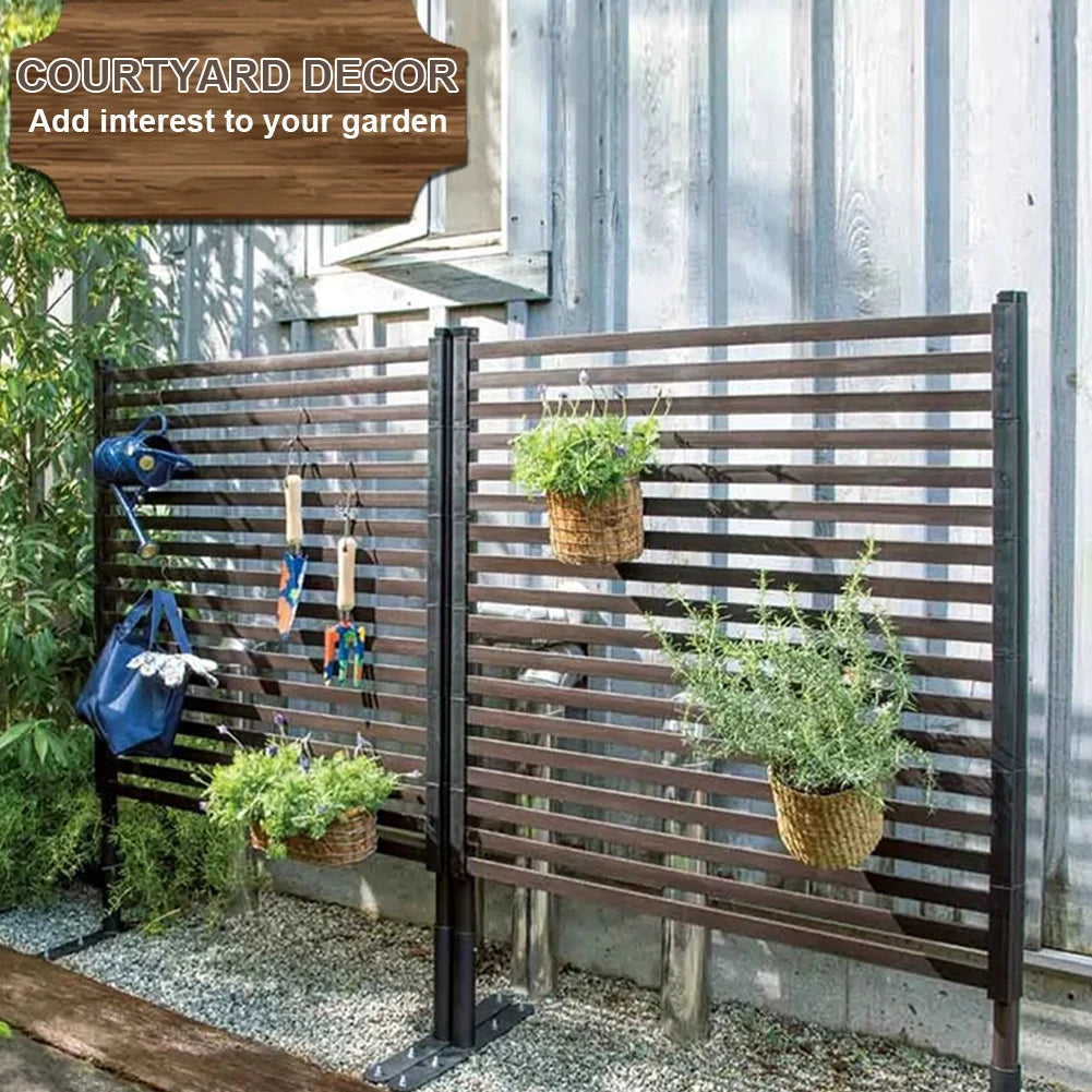 3 Ft Wide 4 Ft High PE Coated Metal Privacy Fence Outdoor