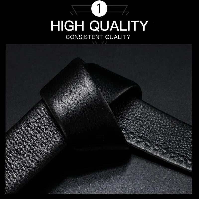 Business Mens PU Leather Belt With Automatic Buckle 120cm