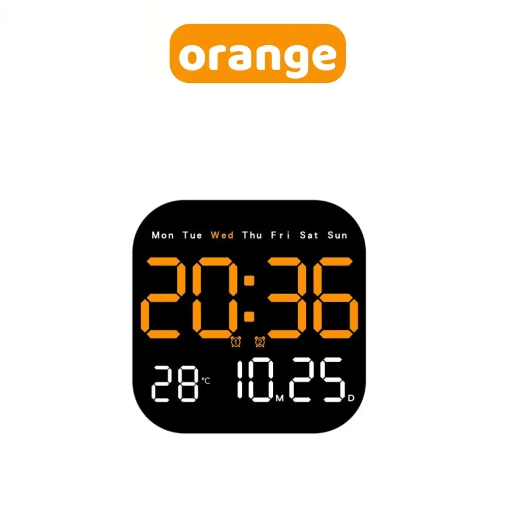 LED Digital Wall&Desk Alarm Clock –  Dimming/Date/Day of Week/Temp Display，Home Decorations Item,Battery or USB Powered
