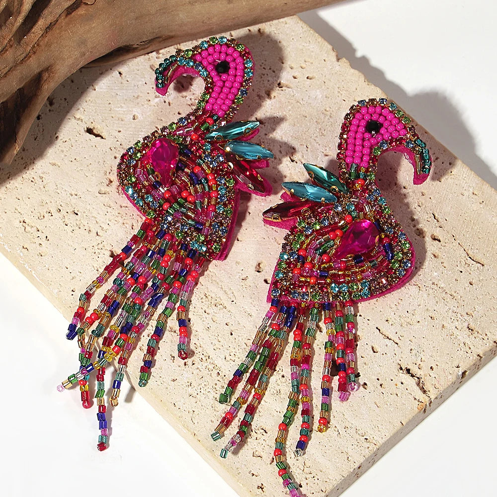 AENSOA Bohemian Starfish Seed Bead Drop Earrings Women