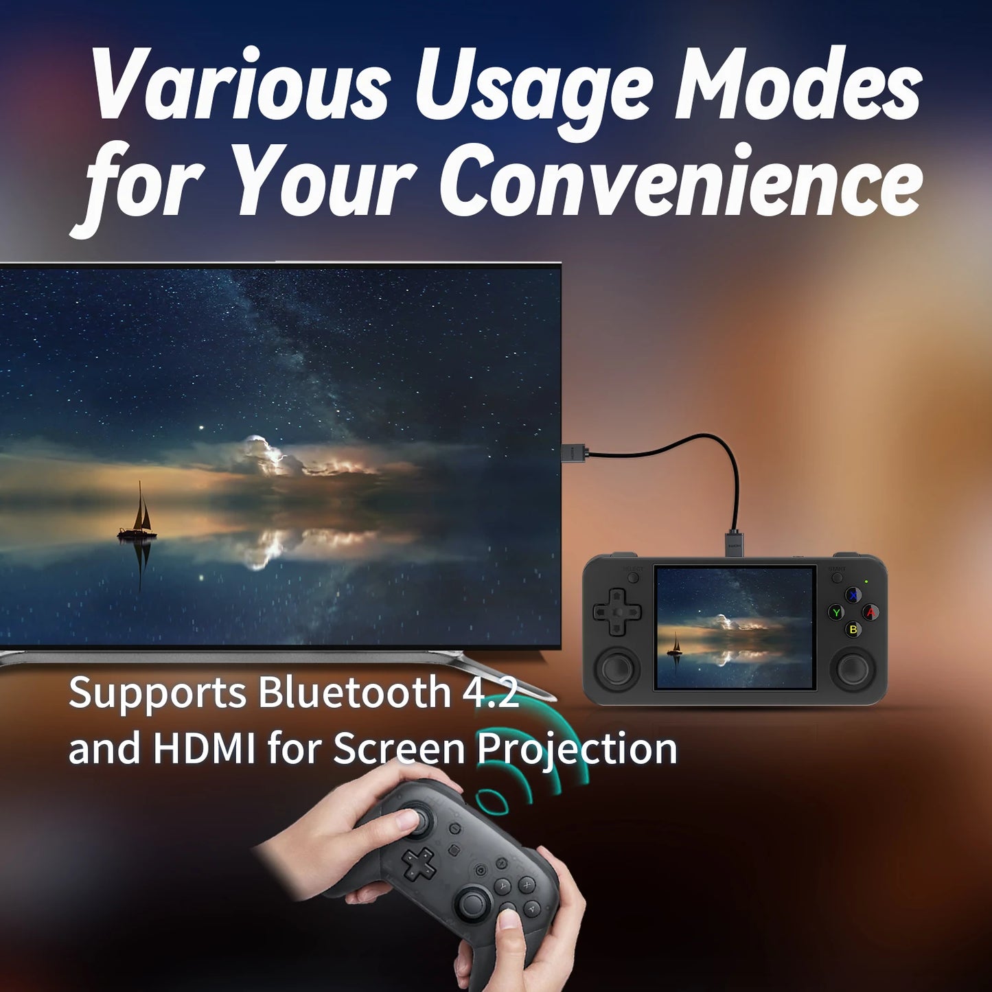 ANBERNIC RG35XX H Handheld Game Console Linux 64bit Retro Video Gaming Players 5K Classic Games Support HD Output WIFI Bluetooth