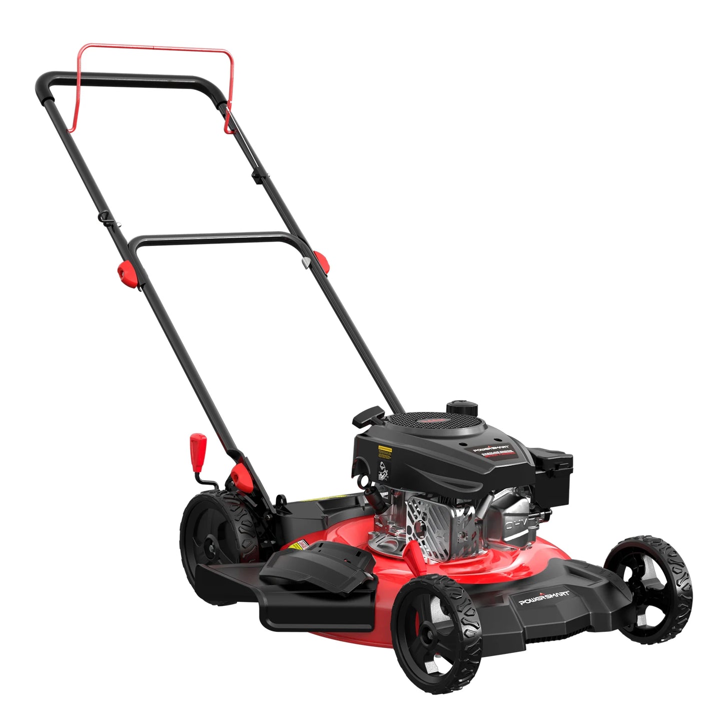 PowerSmart 21 in. 144cc Gas Push Lawn Mower, 2-in-1 Mulching and Discharge, 6-Position Height Adjustment, High Rear Wheels, Gard