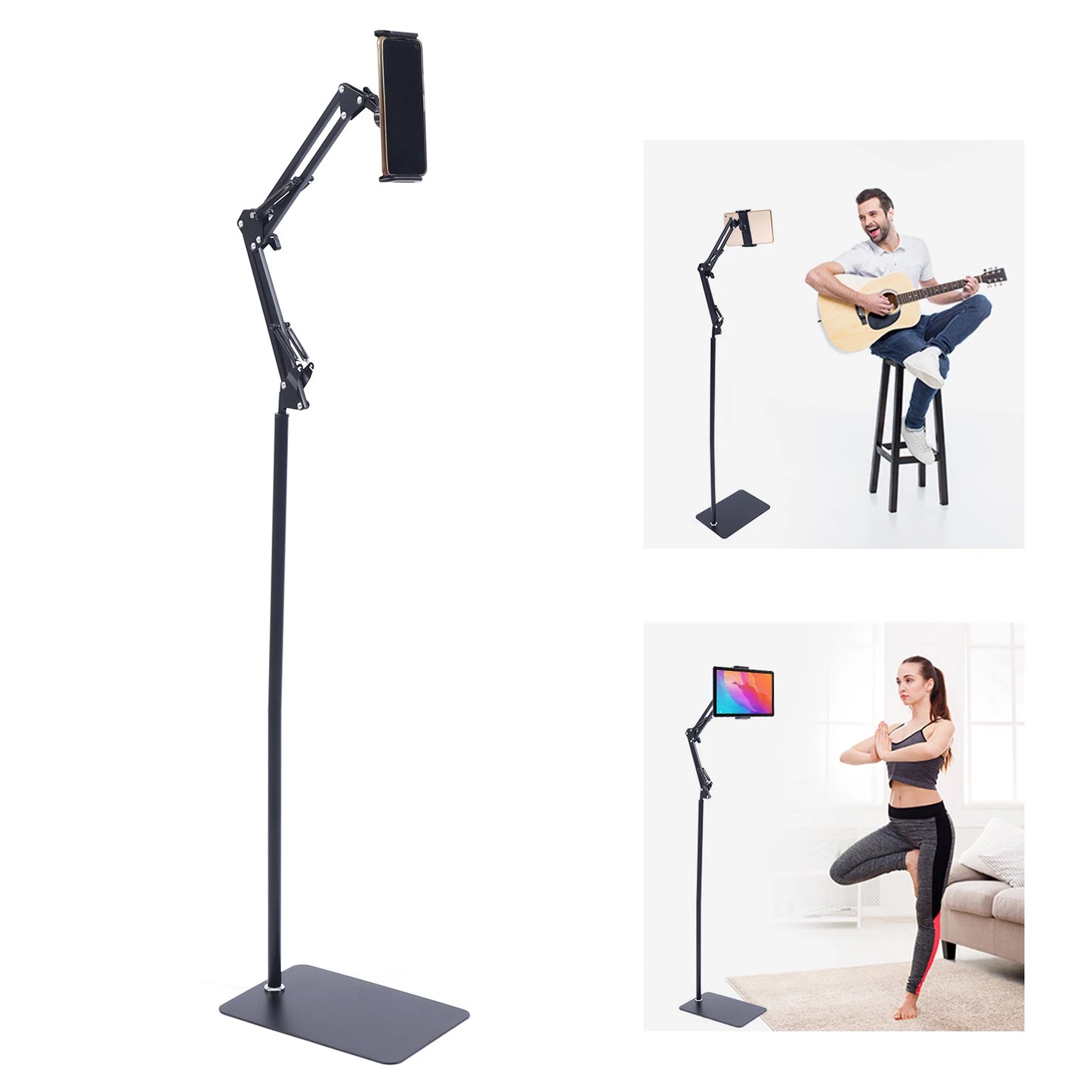 Universal Ipad Stand Floor Tablet Bracket Adjustable Flexible Rotation Phone Holder 360° rotating Stand Support 4.72-7.09in