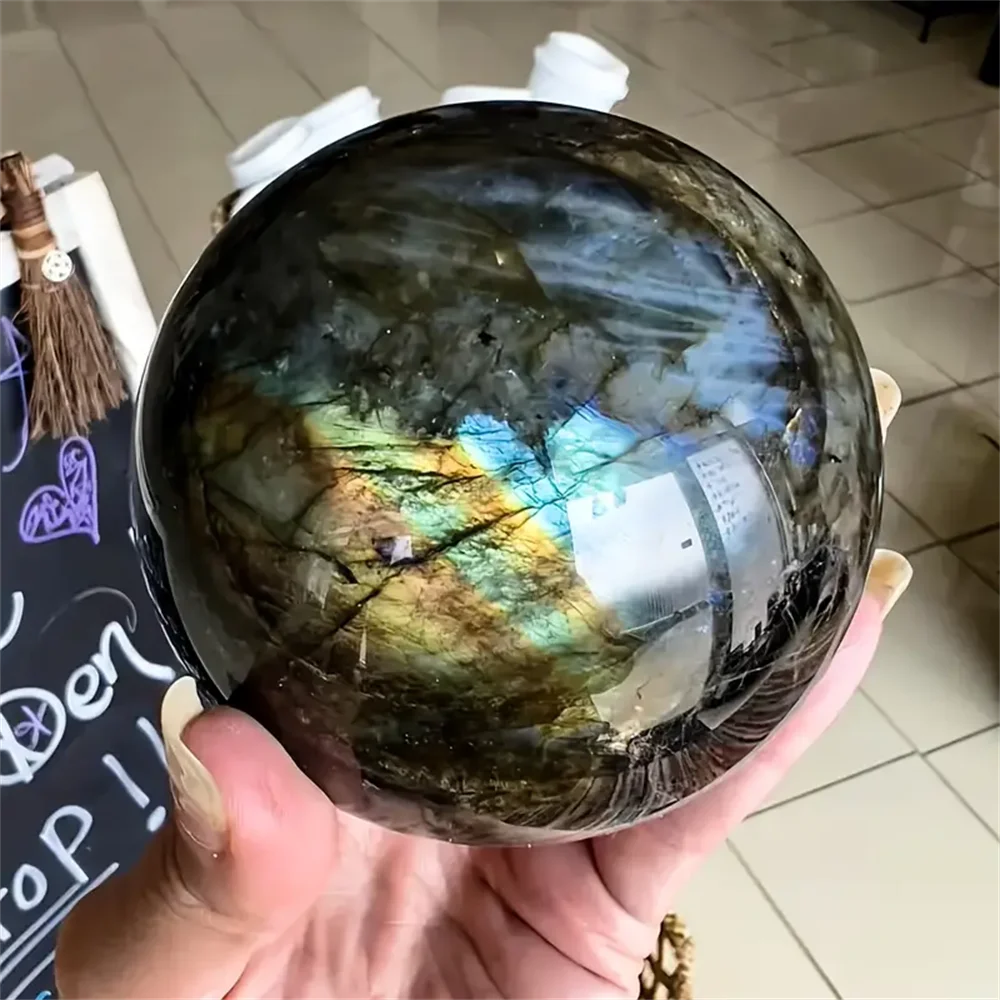 1pc astonishing blue light violet tourmaline crystal ball - natural quartz ball, used for home decoration,